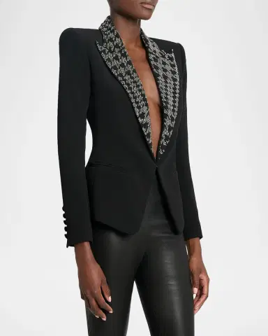 Balmain Embroidered Lapels Single-Breasted Jacket | Thumbnail 8 Balmain Embroidered Lapels Single-Breasted Jacket | Thumbnail 8