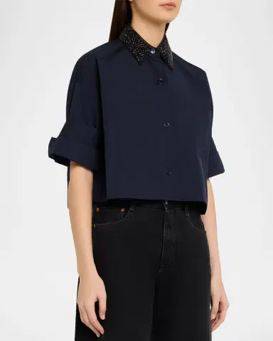 TWP Next Ex Shirt with Crystal-Embellished Collar | Thumbnail 3 TWP Next Ex Shirt with Crystal-Embellished Collar | Thumbnail 3