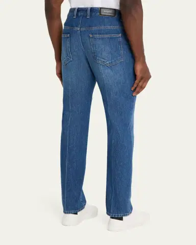 Givenchy Men's Shadow-Wash Slim Straight-Leg Jeans | Thumbnail 3 Givenchy Men's Shadow-Wash Slim Straight-Leg Jeans | Thumbnail 3