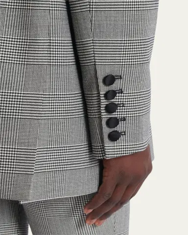 Balmain Prince Of Wales Double-Breasted Blazer Jacket | Thumbnail 5 Balmain Prince Of Wales Double-Breasted Blazer Jacket | Thumbnail 5