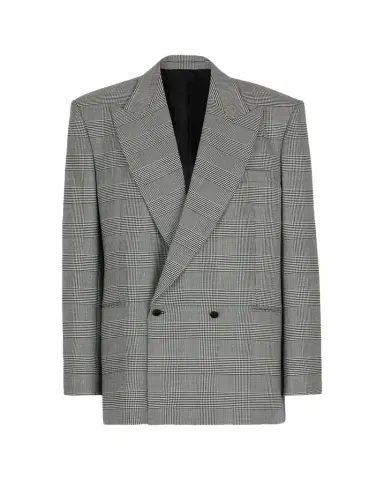 Balmain Prince Of Wales Double-Breasted Blazer Jacket | Thumbnail 1 Balmain Prince Of Wales Double-Breasted Blazer Jacket | Thumbnail 1