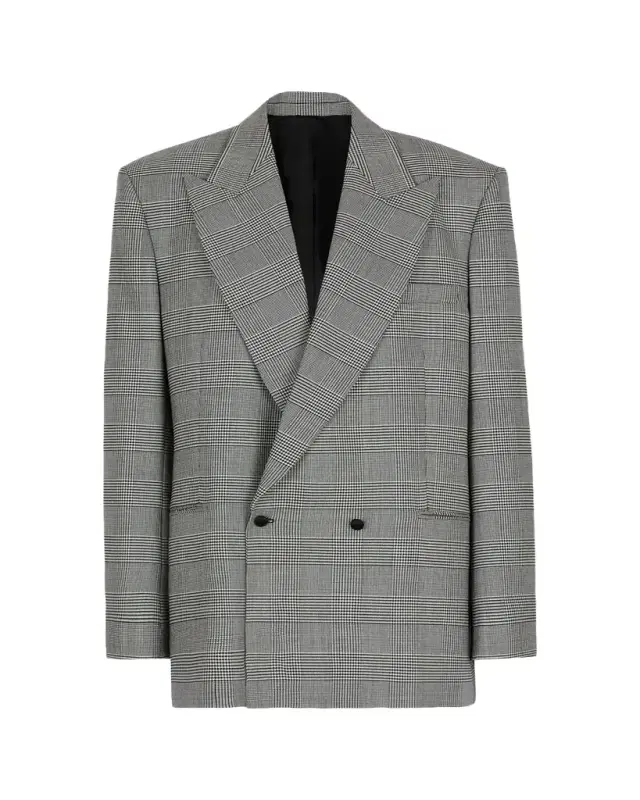 Prince Of Wales Double-Breasted Blazer Jacket