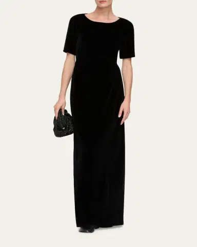 Lafayette 148 New York Pleated A-Line Velvet Gown | Thumbnail 2 Lafayette 148 New York Pleated A-Line Velvet Gown | Thumbnail 2