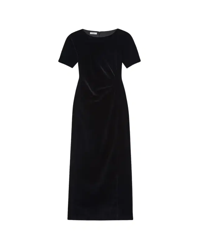 Lafayette 148 New York Pleated A-Line Velvet Gown