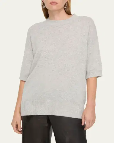 Lafayette 148 New York Oversized Elbow-Sleeve Cashmere Sweater | Thumbnail 2