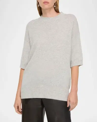 Lafayette 148 New York Oversized Elbow-Sleeve Cashmere Sweater | Thumbnail 4