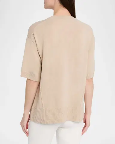 Lafayette 148 New York Oversized Elbow-Sleeve Cashmere Sweater | Thumbnail 7