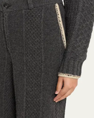 Guest In Residence Tailored Cable Wool-Cashmere Trousers | Thumbnail 5 Guest In Residence Tailored Cable Wool-Cashmere Trousers | Thumbnail 5