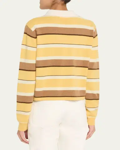 Guest in Residence Cropped Stripe Rugby Cashmere Polo | Thumbnail 3 Guest in Residence Cropped Stripe Rugby Cashmere Polo | Thumbnail 3