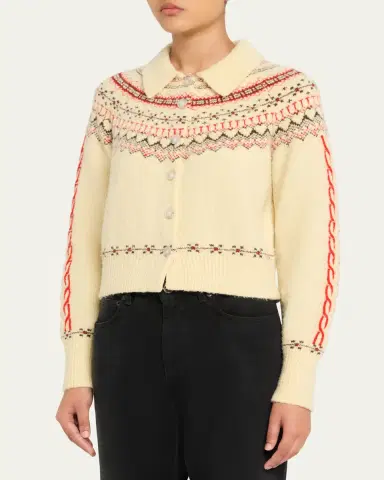 Guest in Residence Cloud Chalet Fair Isle Raglan Cardigan | Thumbnail 4 Guest in Residence Cloud Chalet Fair Isle Raglan Cardigan | Thumbnail 4