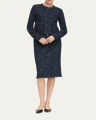 Lafayette 148 New York Pom Pom-Trim Boucle Tweed Jacket | Thumbnail 2 Lafayette 148 New York Pom Pom-Trim Boucle Tweed Jacket | Thumbnail 2