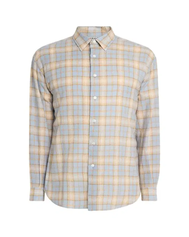 Men's Plaid Wool Button-Down Shirt