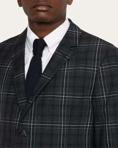 Thom Browne Men's Wool Windowpane Plaid Sport Coat | Thumbnail 5 Thom Browne Men's Wool Windowpane Plaid Sport Coat | Thumbnail 5