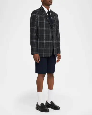 Thom Browne Men's Wool Windowpane Plaid Sport Coat | Thumbnail 6 Thom Browne Men's Wool Windowpane Plaid Sport Coat | Thumbnail 6