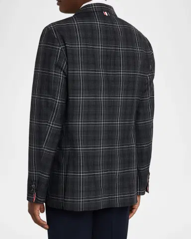 Thom Browne Men's Wool Windowpane Plaid Sport Coat | Thumbnail 7 Thom Browne Men's Wool Windowpane Plaid Sport Coat | Thumbnail 7