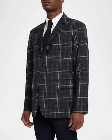 Thom Browne Men's Wool Windowpane Plaid Sport Coat | Thumbnail 8 Thom Browne Men's Wool Windowpane Plaid Sport Coat | Thumbnail 8