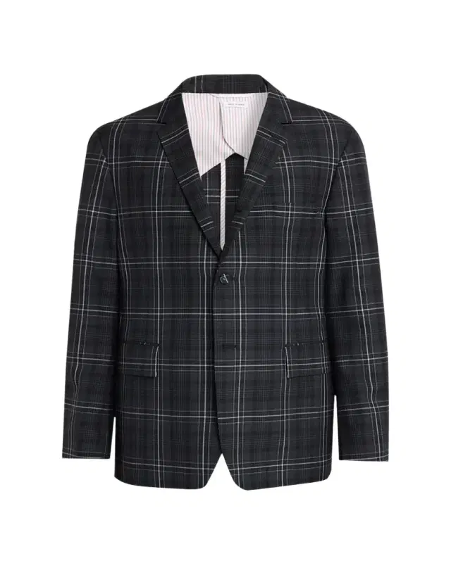 Men's Wool Windowpane Plaid Sport Coat