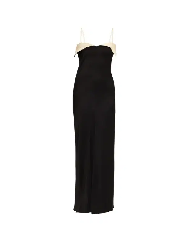 Nanushka Nelma Two-Tone Foldover Gown