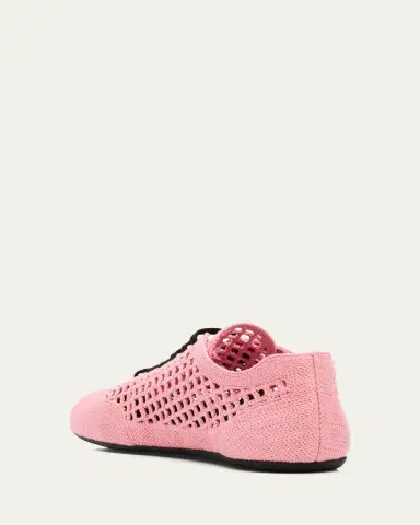Prada Metallic Crochet Low-Top Sneakers | Thumbnail 2