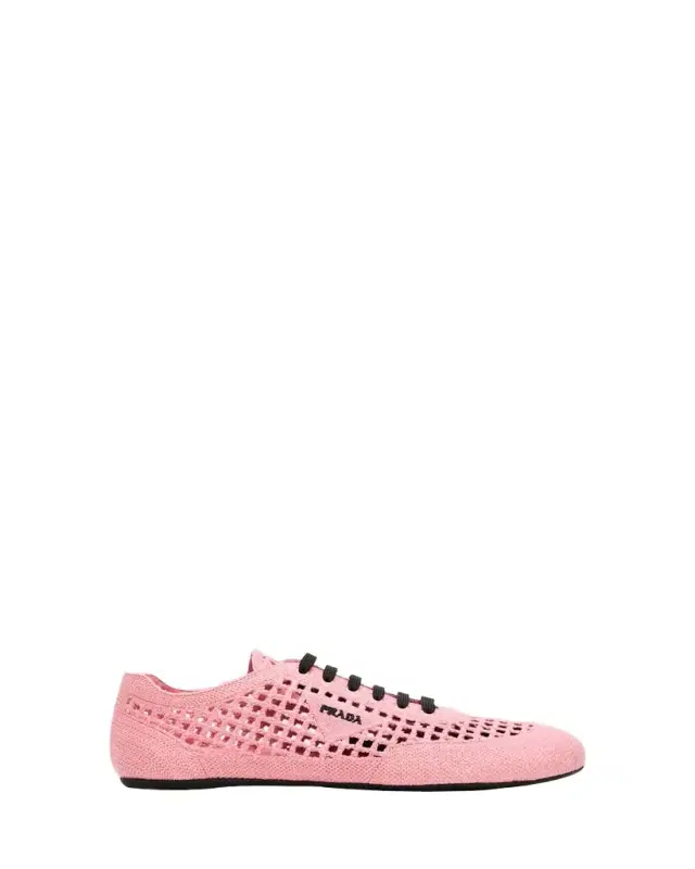 Metallic Crochet Low-Top Sneakers