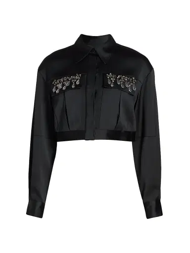 Cinq à Sept Women's Damoni Embellished Crop Jacket | Thumbnail 1 Cinq à Sept Women's Damoni Embellished Crop Jacket | Thumbnail 1