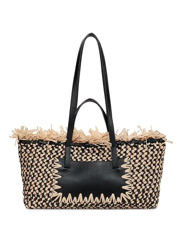 Ulla Johnson Women's Lali  Raffia Tote Bag - Noir Natural