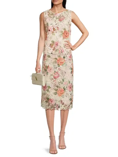 Ungaro Women's Remy Rose-Print Lace Blouse | Thumbnail 2