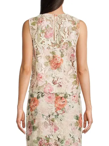 Ungaro Women's Remy Rose-Print Lace Blouse | Thumbnail 5