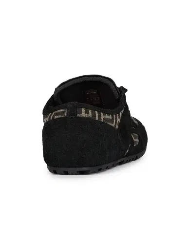 Balmain Men's Suede & Monogram Jacquard Racer Sneakers - Ivoire Noir | Thumbnail 4