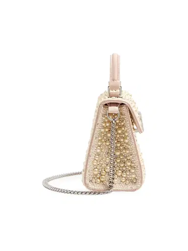 Valentino Garavani Women's VSling Mini Top Handle Bag with Pearls, Rhinestones and Jewel Logo - Cream | Thumbnail 5