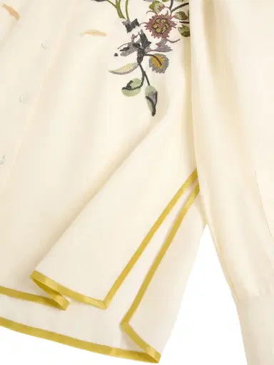 Valentino Garavani Women's Embroidered Linen Shirt - Ivory - Size 2 | Thumbnail 6 Valentino Garavani Women's Embroidered Linen Shirt - Ivory - Size 2 | Thumbnail 6