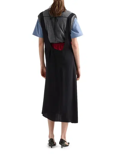 Prada Women's Satin Sablé Dress with Suspenders - Black - Size 6 | Thumbnail 3 Prada Women's Satin Sablé Dress with Suspenders - Black - Size 6 | Thumbnail 3