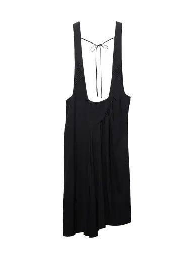 Prada Women's Satin Sablé Dress with Suspenders - Black - Size 6 | Thumbnail 1 Prada Women's Satin Sablé Dress with Suspenders - Black - Size 6 | Thumbnail 1