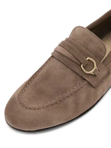 Brunello Cucinelli Women's Horsebit-Detail Suede Loafers | Thumbnail 6