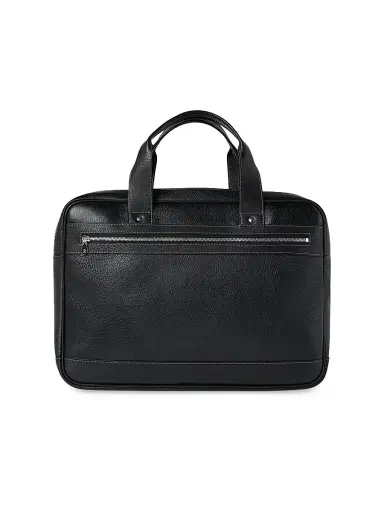 Brunello Cucinelli Men's Grained Calfskin Briefcase with Zipper | Thumbnail 3 Brunello Cucinelli Men's Grained Calfskin Briefcase with Zipper | Thumbnail 3