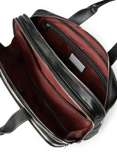 Brunello Cucinelli Men's Grained Calfskin Briefcase with Zipper | Thumbnail 5 Brunello Cucinelli Men's Grained Calfskin Briefcase with Zipper | Thumbnail 5