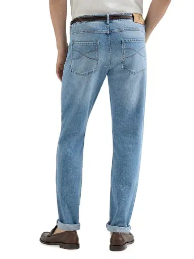Brunello Cucinelli Men's Comfort Denim Five Pocket Jeans - Light Denim - Size 40 | Thumbnail 3