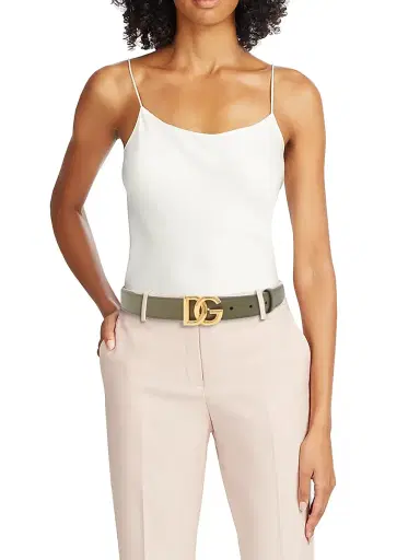 Dolce & Gabbana Women's DG Logo 25MM Leather Belt | Thumbnail 2 Dolce & Gabbana Women's DG Logo 25MM Leather Belt | Thumbnail 2