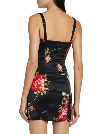 Dolce & Gabbana Women's Floral Bustier Minidress - Bouquet Rose F Nero - Size 12 | Thumbnail 4