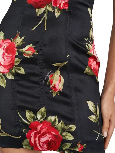 Dolce & Gabbana Women's Floral Bustier Minidress - Bouquet Rose F Nero - Size 12 | Thumbnail 5