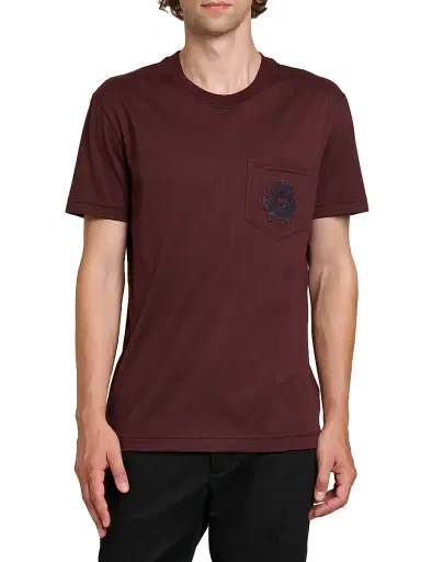 Dolce & Gabbana Men's Logo-Patch Cotton T-Shirt - Marrone Viola Scuro - Size 46 | Thumbnail 3 Dolce & Gabbana Men's Logo-Patch Cotton T-Shirt - Marrone Viola Scuro - Size 46 | Thumbnail 3