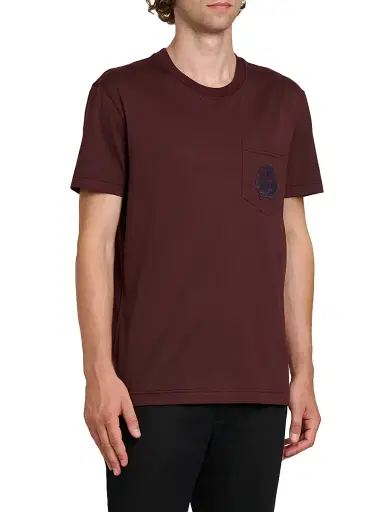 Dolce & Gabbana Men's Logo-Patch Cotton T-Shirt - Marrone Viola Scuro - Size 46 | Thumbnail 4 Dolce & Gabbana Men's Logo-Patch Cotton T-Shirt - Marrone Viola Scuro - Size 46 | Thumbnail 4