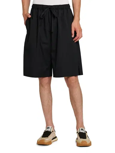 Dolce & Gabbana Men's Logo-Patch Cotton Drawstring Shorts - Nero - Size 38 | Thumbnail 3