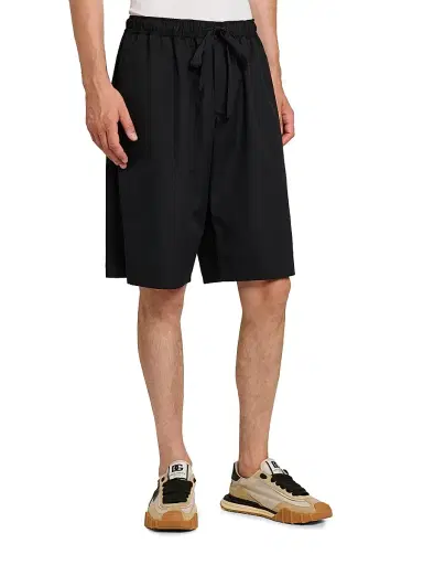 Dolce & Gabbana Men's Logo-Patch Cotton Drawstring Shorts - Nero - Size 38 | Thumbnail 4
