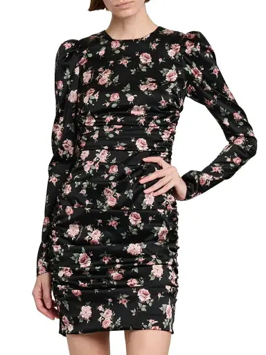 Dolce & Gabbana Women's Ruched Floral Stretch Silk Sheath Minidress | Thumbnail 3 Dolce & Gabbana Women's Ruched Floral Stretch Silk Sheath Minidress | Thumbnail 3