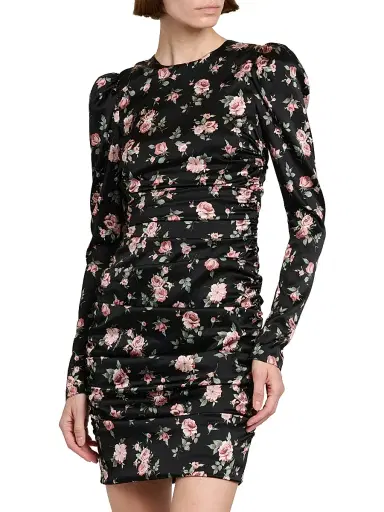 Dolce & Gabbana Women's Ruched Floral Stretch Silk Sheath Minidress | Thumbnail 4 Dolce & Gabbana Women's Ruched Floral Stretch Silk Sheath Minidress | Thumbnail 4