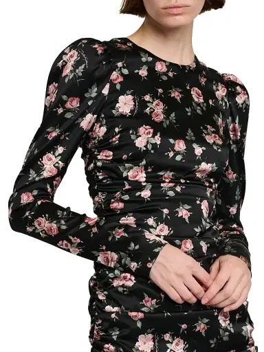 Dolce & Gabbana Women's Ruched Floral Stretch Silk Sheath Minidress | Thumbnail 6 Dolce & Gabbana Women's Ruched Floral Stretch Silk Sheath Minidress | Thumbnail 6