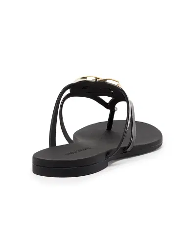 Dolce & Gabbana Women's Logo Jelly Sandals - Nero Oro - Size 10 | Thumbnail 3 Dolce & Gabbana Women's Logo Jelly Sandals - Nero Oro - Size 10 | Thumbnail 3