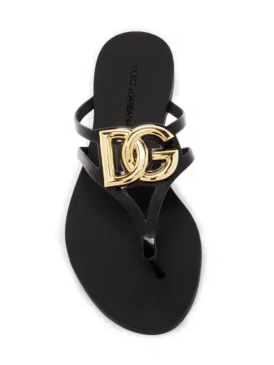 Dolce & Gabbana Women's Logo Jelly Sandals - Nero Oro - Size 10 | Thumbnail 4 Dolce & Gabbana Women's Logo Jelly Sandals - Nero Oro - Size 10 | Thumbnail 4