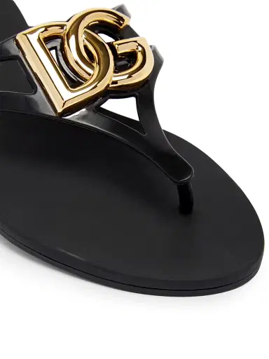 Dolce & Gabbana Women's Logo Jelly Sandals - Nero Oro - Size 10 | Thumbnail 5 Dolce & Gabbana Women's Logo Jelly Sandals - Nero Oro - Size 10 | Thumbnail 5